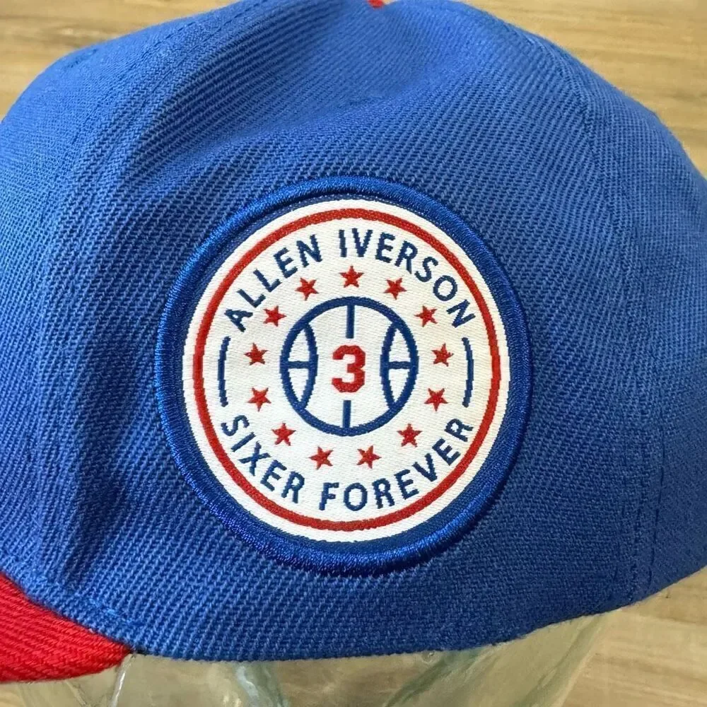 Mitchell & Ness Philadelphia 76ers Allen Iverson Edition Snapback Hat Blue Red